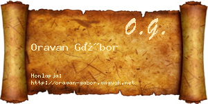 Oravan Gábor névjegykártya
